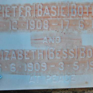 BOTHA Pieter 1908-1988 &amp; Elizabeth 1909-1992