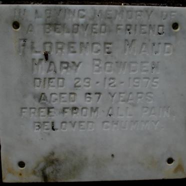 BOWDEN Florence Maud Mary -1975