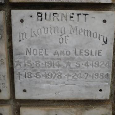 BURNETT Noel 1914-1978 &amp; Leslie 1924-1984