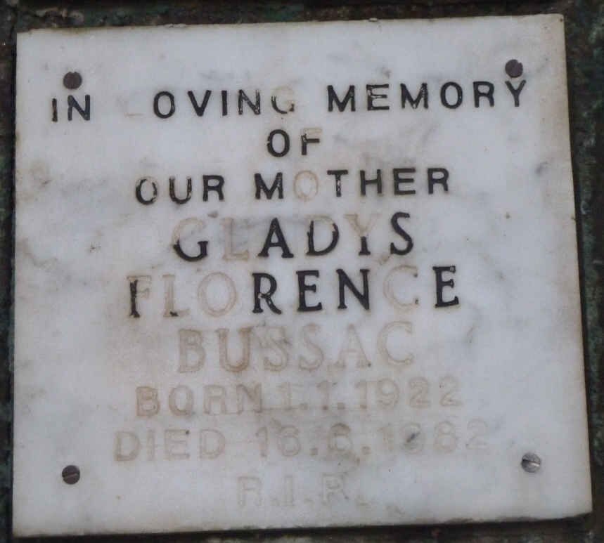 BUSSAC Gladys Florence 1922-1982