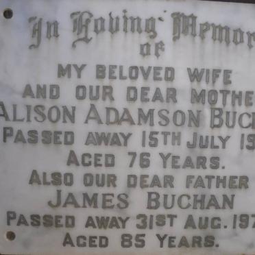 BUCHAN James -1970 &amp; Alison Adamson -1968