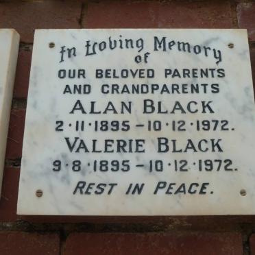 BLACK Alan 1895-1972 &amp; Valerie 1895-1972