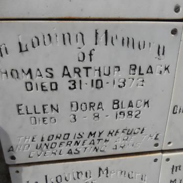 BLACK Thomas Arthur -1973 &amp; Ellen Dora -1982