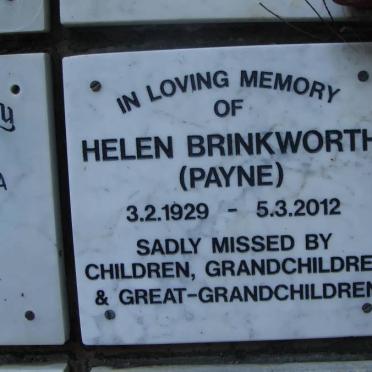 BRINKWORTH Helen nee PAYNE 1929-2012