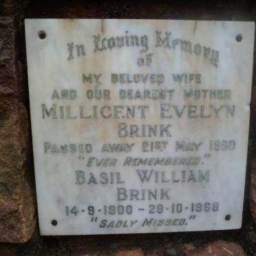 BRINK Basil William 1900-1968 &amp; Millicent Evelyn -1960