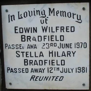 BRADFIELD Edwin Wilfred -1970 &amp; Stella Hilary -1981