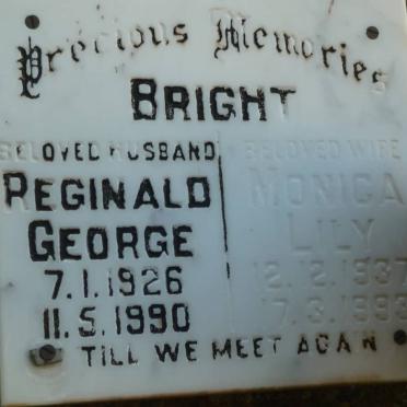 BRIGHT Reginald George 1926-1990 &amp; Monica Lily 1937-1993