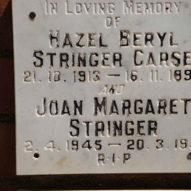 CARSE Hazel Beryl Stringer 1913-1990 :: STRINGER Joan Margaret 1945-1991
