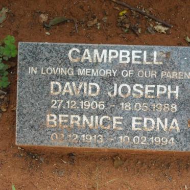 CAMPBELL David Joseph 1906-1988 &amp; Bernice Edna 1913-1994