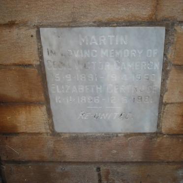 CAMERON Cecil Victor 1891-1950 &amp; Elizabeth Gertrude 1896-1981