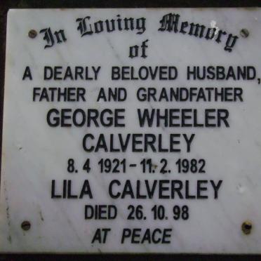 CALVERLEY George Wheeler 1921-1982 &amp; Lila -1998