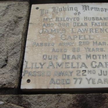 CAPELL James Lawrence -1967 &amp; Lily Amelia -1979