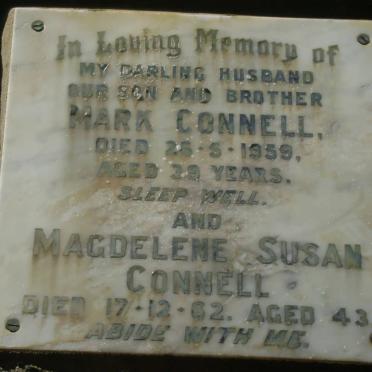 CONNELL Mark -1959 &amp; Magdelene Susan -1962