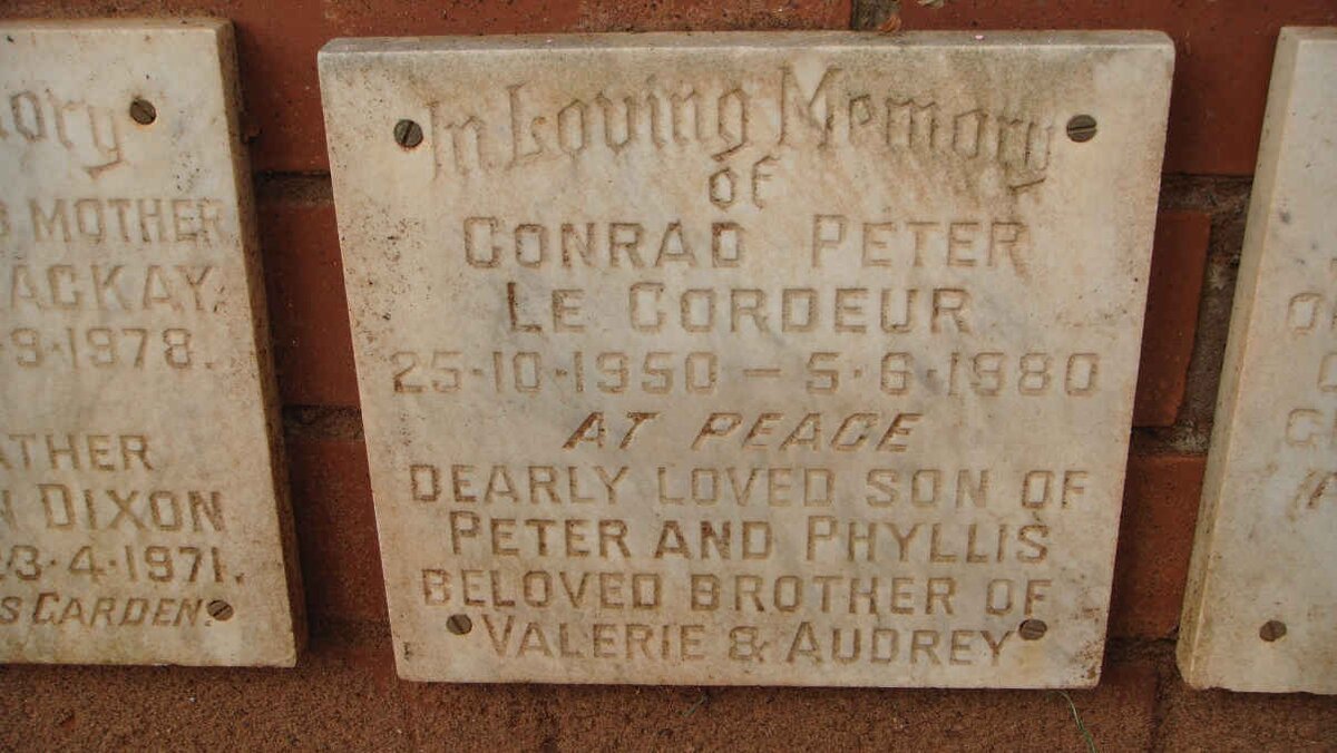 CORDEUR Conrad Peter, le 1950-1980