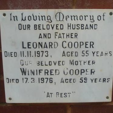 COOPER Leonard -1973 &amp; Winifred -1976