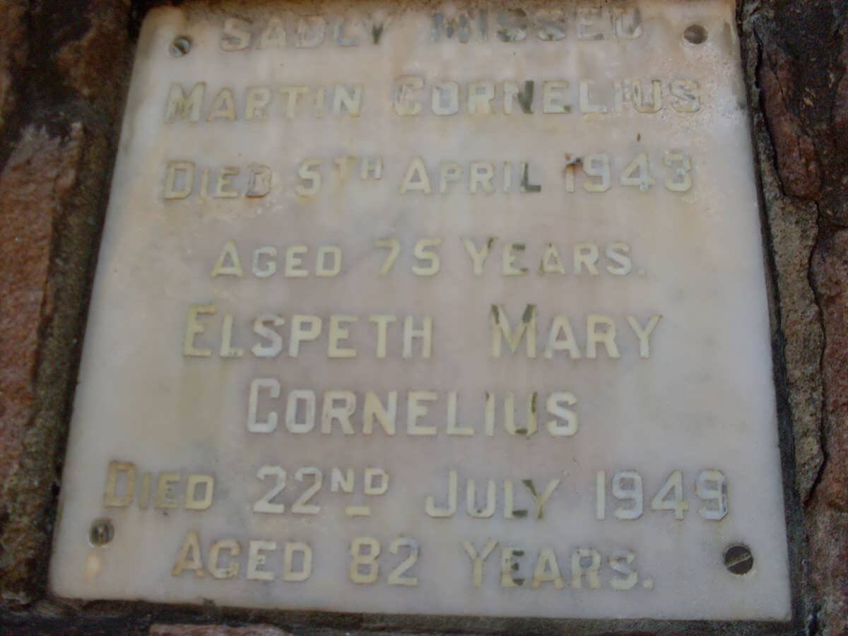 CORNELIUS Martin -1943 &amp; Elspeth Mary -1949