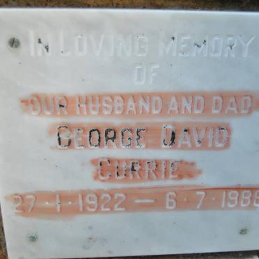 CURRIE George David 1922-1988
