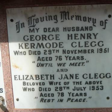 CLEGG George Henry Kermode -1951 &amp; Elizabeth Jane -1953