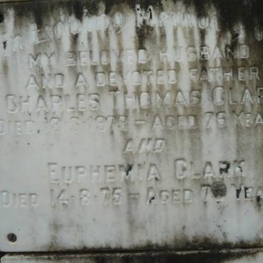 CLARK Charles Thomas -1973 &amp; Euphemia -1975