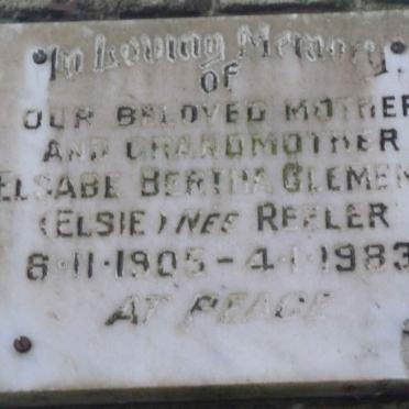 CLEMENT Elsabe Bertha nee REELER 1905-1983