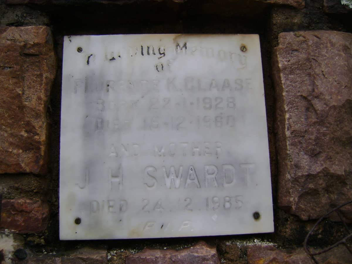 CLAASE Florence K. 1928-1960 :: SWARDT J.H. -1985