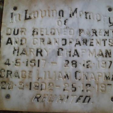 CHAPMAN Harry 1917-1977 &amp; Grace Lilian 1902-1979