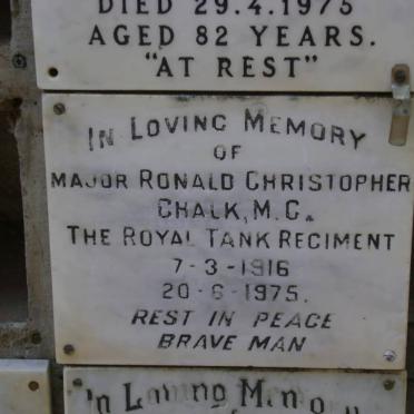 CHALK Ronald Christopher M.G 1916-1975