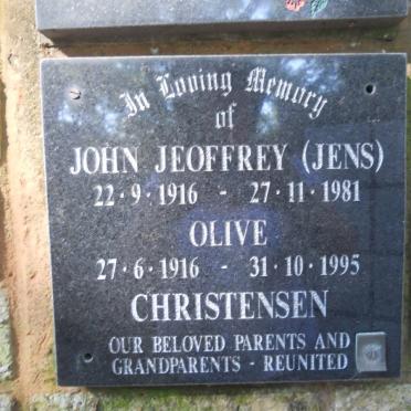 CHRISTENSEN John Jeoffrey 1916-1981 &amp; Olive 1916-1995