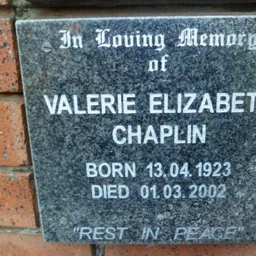 CHAPLIN Valerie Elizabeth 1923-2002