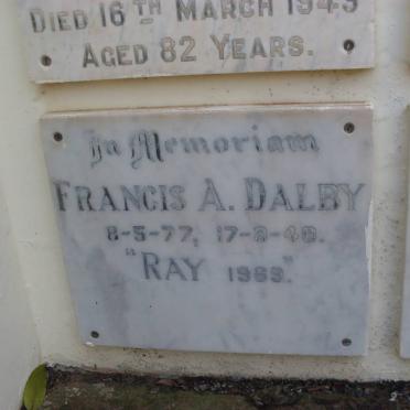 DALBY Francis A. 1877-1949 &amp; Ray -1969