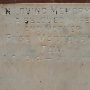 DAW Rose Magdalene 1914-1971
