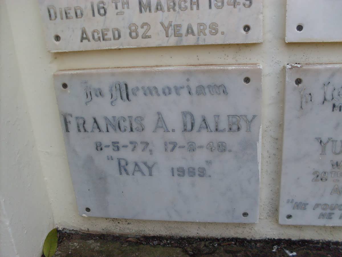 DALBY Francis A. 1877-1949 &amp; Ray -1969