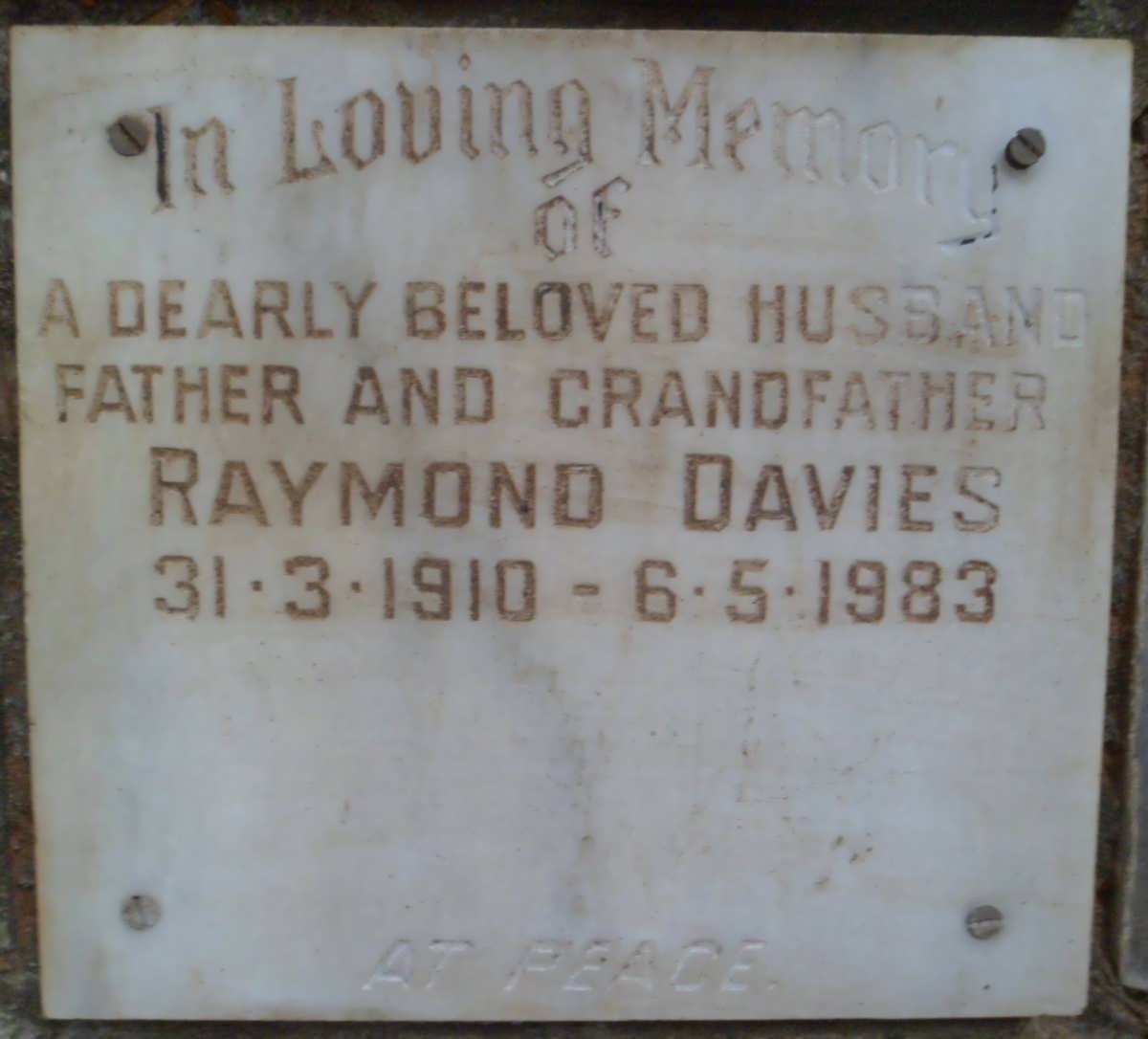 DAVIES Raymond 1910-1983
