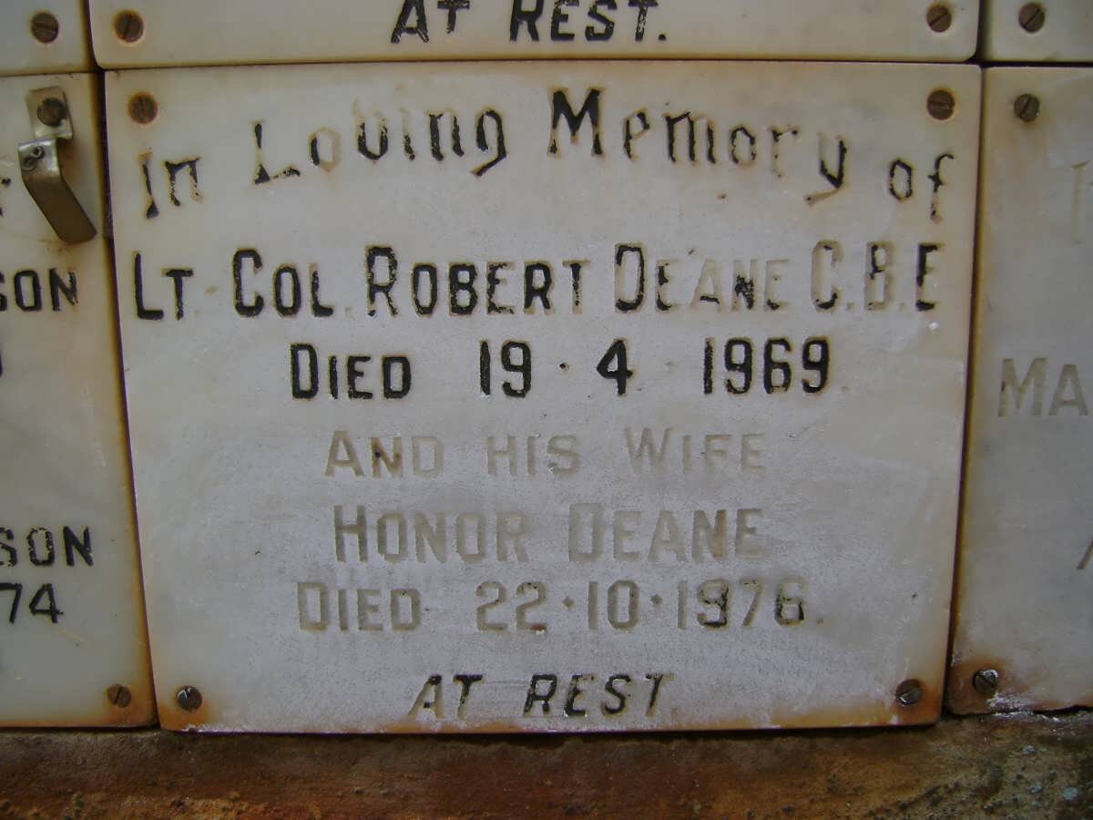DEANE Robert C.B.E. -1969 &amp; Honor -1976