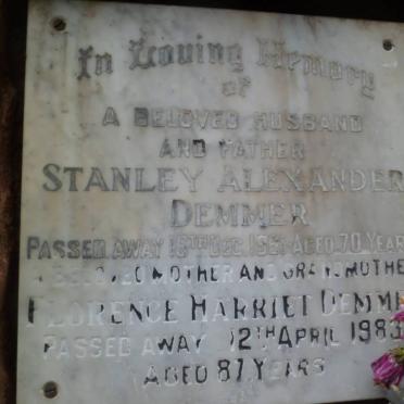 DEMMER Stanley Alexander -1961 &amp; Florence Harriet -1983