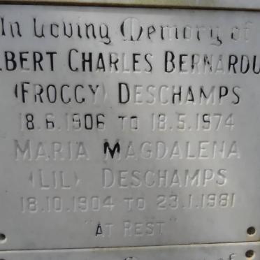 DESCHAMPS Albert Charles Bernardus 1906-1794 &amp; Maria Magdalena 1904-1981