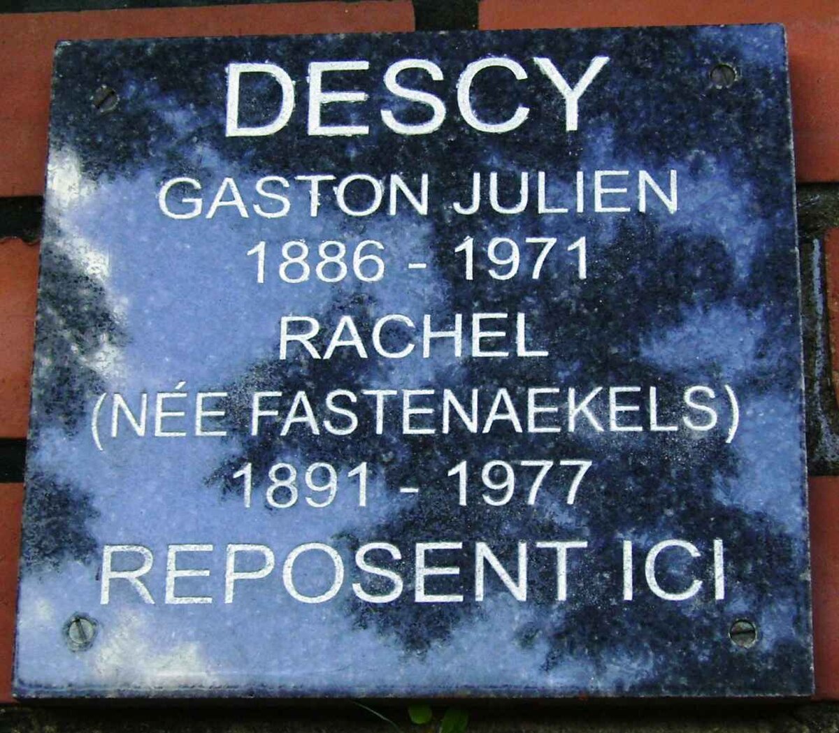 DESCY Gaston Julien 1886-1971 &amp; Rachel FASTENAEKELS 1891-1977