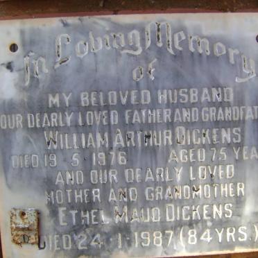 DICKENS William Arthur -1976 &amp; Ethel Maud -1987