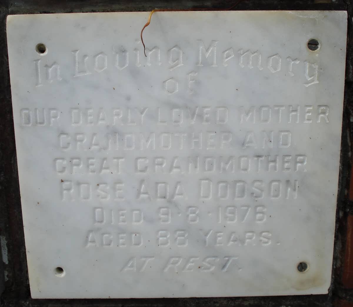 DODSON Rose Ada 1976