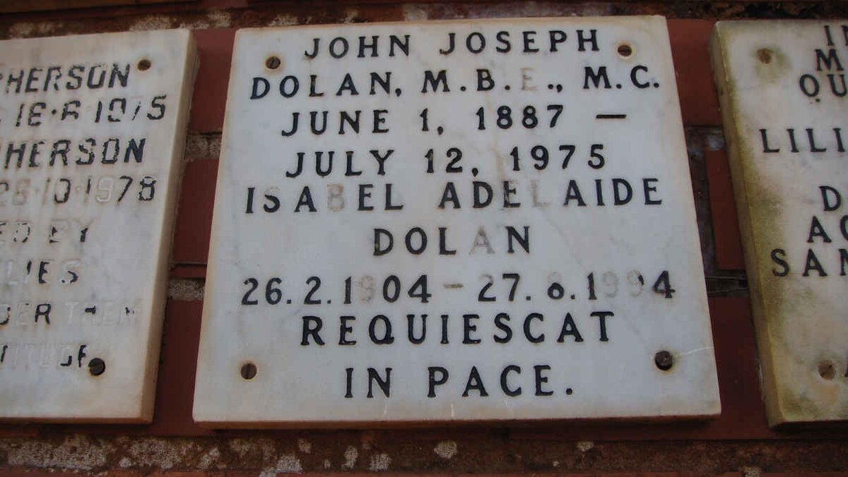 DOLAN John Joseph 1887-1975 &amp; Isabel Adelaide 1904-1994