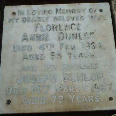 DUNLOP Joseph -1967 &amp; Florence Annie -1964