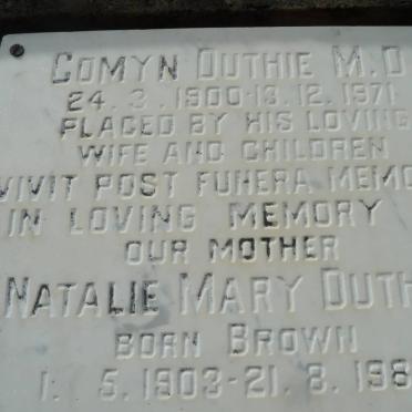 DUTHIE Comyn 1900-1971 &amp; Natalie Mary BROWN 1903-1987
