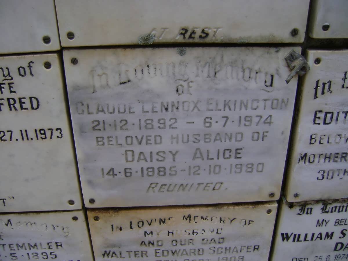 ELKINGTON Claude Lennox 1892-1974 &amp; Daisy Alice 1885-1980