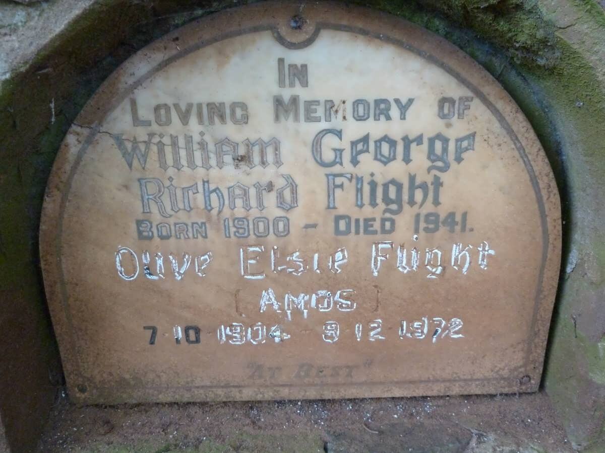 FLIGHT William George Richard 1900-1941 &amp; Olive Elsie AMOS 1904-1972