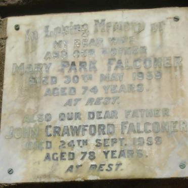 FALCONER John Crawford -1959 &amp; Mary Park -1959 