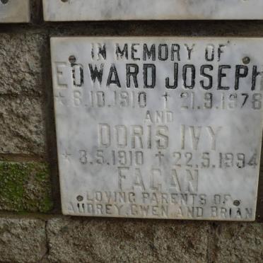 FAGAN Edward Joseph 1910-1978 &amp; Doris Ivy 1910-1994