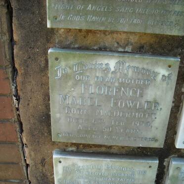 FOWLER Florence Mabel nee McDERMOTT -1954
