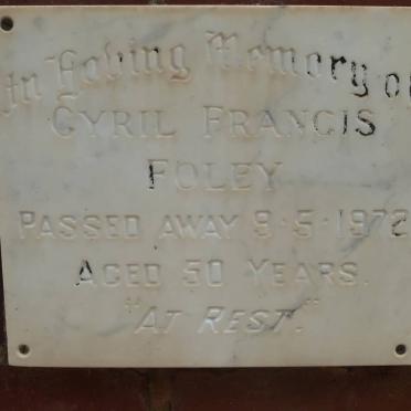 FOLEY Cyril Francis -1972