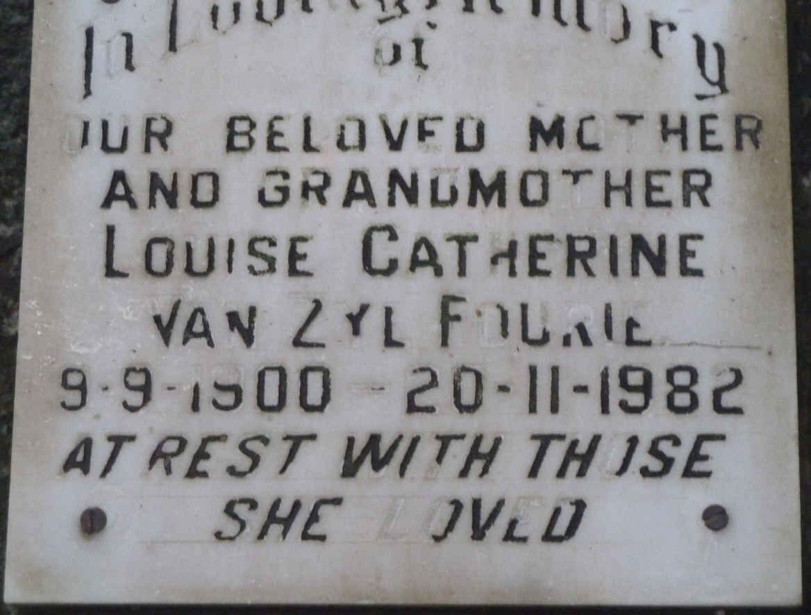 FOURIE Louise Catherine van Zyl 1900-1982