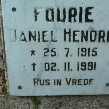 FOURIE Daniel Hendrik 1915-1991